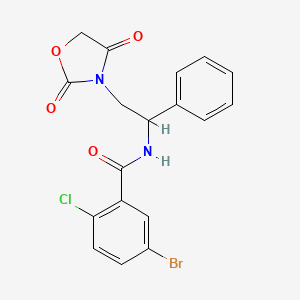 5-bromo-2-chloro-N-(2-(2,4-dioxooxazolidin-3-yl)-1-phenylethyl)benzamide