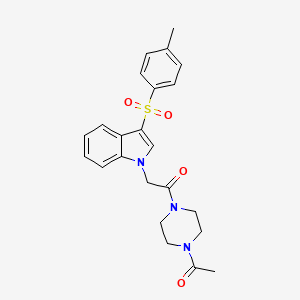 1-(4-acetylpiperazin-1-yl)-2-(3-tosyl-1H-indol-1-yl)ethanone