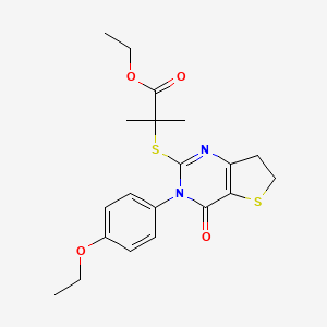 Ethyl 2-[[3-(4-ethoxyphenyl)-4-oxo-6,7-dihydrothieno[3,2-d]pyrimidin-2-yl]sulfanyl]-2-methylpropanoate