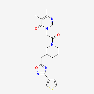 5,6-dimethyl-3-(2-oxo-2-(3-((3-(thiophen-3-yl)-1,2,4-oxadiazol-5-yl)methyl)piperidin-1-yl)ethyl)pyrimidin-4(3H)-one