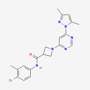 molecular formula C20H21BrN6O B3018624 N-(4-bromo-3-methylphenyl)-1-(6-(3,5-dimethyl-1H-pyrazol-1-yl)pyrimidin-4-yl)azetidine-3-carboxamide CAS No. 2034582-73-3