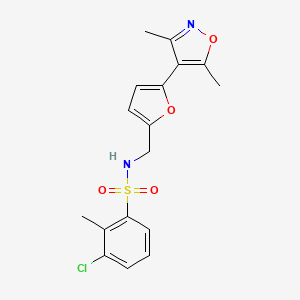 3-Chloro-N-[[5-(3,5-dimethyl-1,2-oxazol-4-yl)furan-2-yl]methyl]-2-methylbenzenesulfonamide