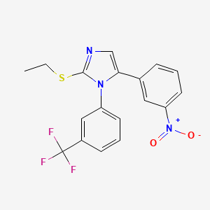 2-(ethylthio)-5-(3-nitrophenyl)-1-(3-(trifluoromethyl)phenyl)-1H-imidazole