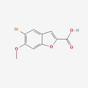 molecular formula C10H7BrO4 B3018649 5-Bromo-6-methoxybenzofuran-2-carboxylic acid CAS No. 20073-19-2