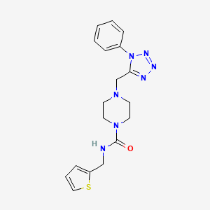 molecular formula C18H21N7OS B3018654 4-((1-phenyl-1H-tetrazol-5-yl)methyl)-N-(thiophen-2-ylmethyl)piperazine-1-carboxamide CAS No. 1040652-08-1