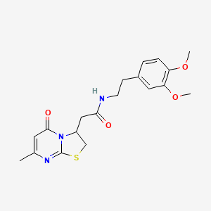 molecular formula C19H23N3O4S B3018658 N-(3,4-dimethoxyphenethyl)-2-(7-methyl-5-oxo-3,5-dihydro-2H-thiazolo[3,2-a]pyrimidin-3-yl)acetamide CAS No. 946264-12-6