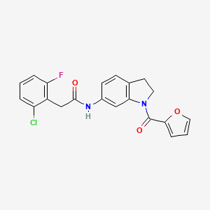 2-(2-chloro-6-fluorophenyl)-N-(1-(furan-2-carbonyl)indolin-6-yl)acetamide