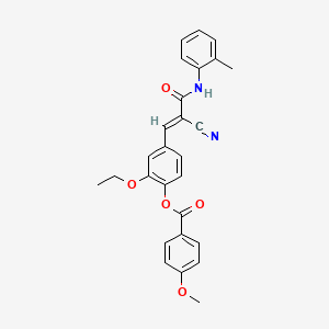B3018724 [4-[(E)-2-cyano-3-(2-methylanilino)-3-oxoprop-1-enyl]-2-ethoxyphenyl] 4-methoxybenzoate CAS No. 380477-48-5
