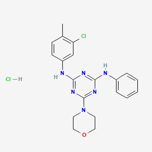 molecular formula C20H22Cl2N6O B3018760 N2-(3-chloro-4-methylphenyl)-6-morpholino-N4-phenyl-1,3,5-triazine-2,4-diamine hydrochloride CAS No. 1179497-21-2