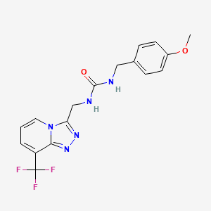 molecular formula C17H16F3N5O2 B3018808 1-(4-Methoxybenzyl)-3-((8-(trifluoromethyl)-[1,2,4]triazolo[4,3-a]pyridin-3-yl)methyl)urea CAS No. 2034419-43-5
