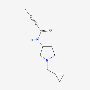 molecular formula C12H18N2O B3018816 N-[1-(Cyclopropylmethyl)pyrrolidin-3-yl]but-2-ynamide CAS No. 2411261-68-0