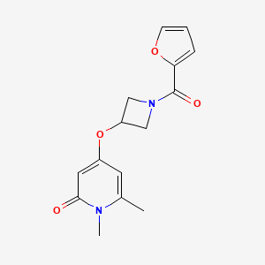 molecular formula C15H16N2O4 B3018820 4-((1-(furan-2-carbonyl)azetidin-3-yl)oxy)-1,6-dimethylpyridin-2(1H)-one CAS No. 2034289-08-0