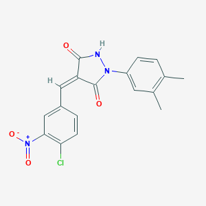 molecular formula C18H14ClN3O4 B301884 (4Z)-4-[(4-chloro-3-nitrophenyl)methylidene]-1-(3,4-dimethylphenyl)pyrazolidine-3,5-dione 