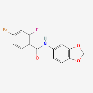 molecular formula C14H9BrFNO3 B3018857 N-(benzo[d][1,3]dioxol-5-yl)-4-bromo-2-fluorobenzamide CAS No. 329903-42-6