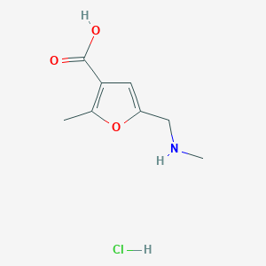 molecular formula C8H12ClNO3 B3018898 2-Methyl-5-[(methylamino)methyl]furan-3-carboxylic acid hydrochloride CAS No. 1955530-63-8
