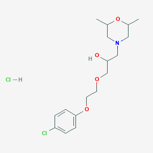 molecular formula C17H27Cl2NO4 B3018921 1-(2-(4-Chlorophenoxy)ethoxy)-3-(2,6-dimethylmorpholino)propan-2-ol hydrochloride CAS No. 1217833-73-2