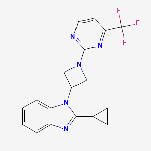 2-Cyclopropyl-1-[1-[4-(trifluoromethyl)pyrimidin-2-yl]azetidin-3-yl]benzimidazole