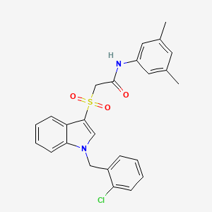 2-[1-[(2-chlorophenyl)methyl]indol-3-yl]sulfonyl-N-(3,5-dimethylphenyl)acetamide