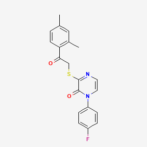 3-((2-(2,4-dimethylphenyl)-2-oxoethyl)thio)-1-(4-fluorophenyl)pyrazin-2(1H)-one