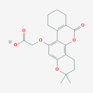 [(2,2-dimethyl-6-oxo-3,4,7,8,9,10-hexahydro-2H,6H-benzo[c]pyrano[2,3-h]chromen-11-yl)oxy]acetic acid