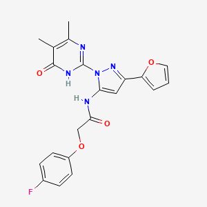 N-(1-(4,5-dimethyl-6-oxo-1,6-dihydropyrimidin-2-yl)-3-(furan-2-yl)-1H-pyrazol-5-yl)-2-(4-fluorophenoxy)acetamide