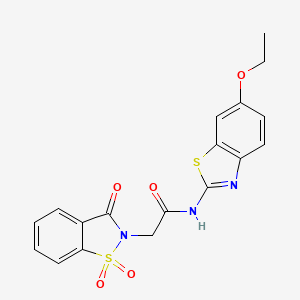 2-(1,1-dioxido-3-oxobenzo[d]isothiazol-2(3H)-yl)-N-(6-ethoxybenzo[d]thiazol-2-yl)acetamide