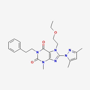 8-(3,5-dimethyl-1H-pyrazol-1-yl)-7-(2-ethoxyethyl)-3-methyl-1-phenethyl-1H-purine-2,6(3H,7H)-dione