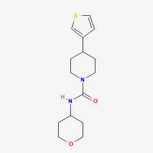molecular formula C15H22N2O2S B3019029 N-(tetrahydro-2H-pyran-4-yl)-4-(thiophen-3-yl)piperidine-1-carboxamide CAS No. 2034500-16-6