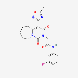 N-(3-fluoro-4-methylphenyl)-2-[4-(5-methyl-1,2,4-oxadiazol-3-yl)-1,3-dioxo-3,5,6,7,8,9-hexahydropyrimido[1,6-a]azepin-2(1H)-yl]acetamide
