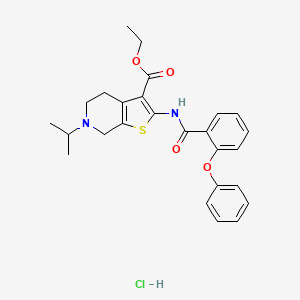 molecular formula C26H29ClN2O4S B3019032 Ethyl 6-isopropyl-2-(2-phenoxybenzamido)-4,5,6,7-tetrahydrothieno[2,3-c]pyridine-3-carboxylate hydrochloride CAS No. 1329638-97-2