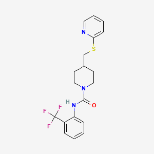 4-((pyridin-2-ylthio)methyl)-N-(2-(trifluoromethyl)phenyl)piperidine-1-carboxamide