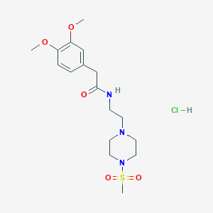 2-(3,4-dimethoxyphenyl)-N-(2-(4-(methylsulfonyl)piperazin-1-yl)ethyl)acetamide hydrochloride