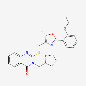 2-(((2-(2-ethoxyphenyl)-5-methyloxazol-4-yl)methyl)thio)-3-((tetrahydrofuran-2-yl)methyl)quinazolin-4(3H)-one
