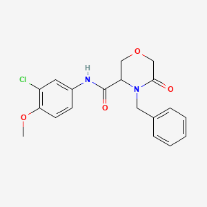 4-benzyl-N-(3-chloro-4-methoxyphenyl)-5-oxomorpholine-3-carboxamide