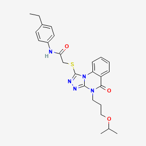 N-(4-ethylphenyl)-2-((4-(3-isopropoxypropyl)-5-oxo-4,5-dihydro-[1,2,4]triazolo[4,3-a]quinazolin-1-yl)thio)acetamide