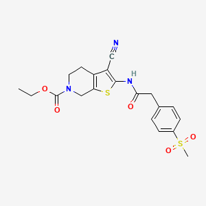 ethyl 3-cyano-2-(2-(4-(methylsulfonyl)phenyl)acetamido)-4,5-dihydrothieno[2,3-c]pyridine-6(7H)-carboxylate
