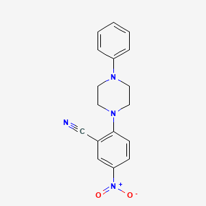 molecular formula C17H16N4O2 B3019062 5-Nitro-2-(4-phenylpiperazin-1-yl)benzonitrile CAS No. 762258-45-7