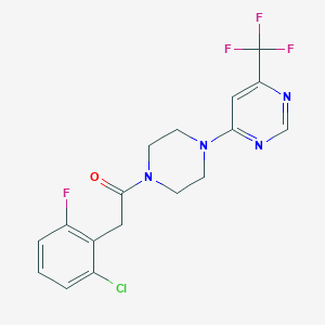 2-(2-Chloro-6-fluorophenyl)-1-(4-(6-(trifluoromethyl)pyrimidin-4-yl)piperazin-1-yl)ethanone
