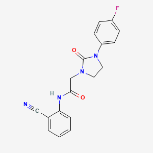 molecular formula C18H15FN4O2 B3019071 N-(2-cyanophenyl)-2-[3-(4-fluorophenyl)-2-oxoimidazolidin-1-yl]acetamide CAS No. 1324303-83-4