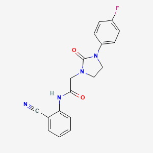 molecular formula C18H15FN4O2 B3019071 N-(2-cyanophenyl)-2-(3-(4-fluorophenyl)-2-oxoimidazolidin-1-yl)acetamide CAS No. 1324303-83-4