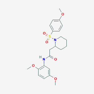 molecular formula C22H28N2O6S B3019073 N-(2,5-dimethoxyphenyl)-2-(1-((4-methoxyphenyl)sulfonyl)piperidin-2-yl)acetamide CAS No. 941911-12-2