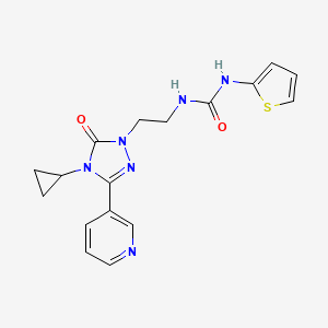 1-(2-(4-cyclopropyl-5-oxo-3-(pyridin-3-yl)-4,5-dihydro-1H-1,2,4-triazol-1-yl)ethyl)-3-(thiophen-2-yl)urea
