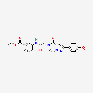 molecular formula C24H22N4O5 B3019079 ethyl 3-({[2-(4-methoxyphenyl)-4-oxopyrazolo[1,5-a]pyrazin-5(4H)-yl]acetyl}amino)benzoate CAS No. 941876-13-7