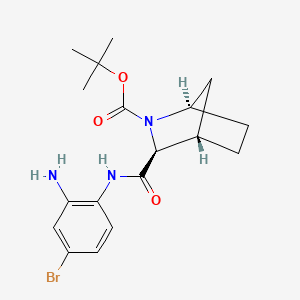 molecular formula C18H24BrN3O3 B3019081 2-Azabicyclo[2.2.1]heptane-2-carboxylic acid, 3-[[(2-aMino-4-broMophenyl)aMino]carbonyl]-, 1,1-diMethylethyl ester, (1R,3S,4S)- CAS No. 1256387-73-1
