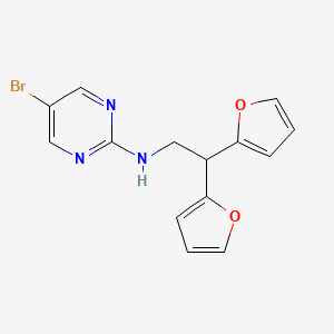 molecular formula C14H12BrN3O2 B3019083 N-[2,2-Bis(furan-2-yl)ethyl]-5-bromopyrimidin-2-amine CAS No. 2380041-80-3