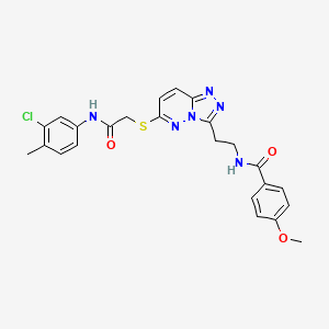 molecular formula C24H23ClN6O3S B3019085 N-(2-(6-((2-((3-chloro-4-methylphenyl)amino)-2-oxoethyl)thio)-[1,2,4]triazolo[4,3-b]pyridazin-3-yl)ethyl)-4-methoxybenzamide CAS No. 872995-67-0