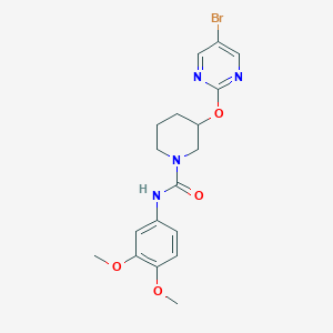 molecular formula C18H21BrN4O4 B3019086 3-((5-bromopyrimidin-2-yl)oxy)-N-(3,4-dimethoxyphenyl)piperidine-1-carboxamide CAS No. 2034337-17-0