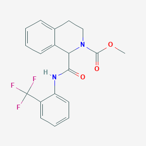 molecular formula C19H17F3N2O3 B3019088 methyl 1-((2-(trifluoromethyl)phenyl)carbamoyl)-3,4-dihydroisoquinoline-2(1H)-carboxylate CAS No. 1396559-81-1