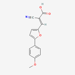 molecular formula C15H11NO4 B3019091 2-Cyano-3-(5-(4-methoxyphenyl)furan-2-yl)acrylic acid CAS No. 853344-58-8