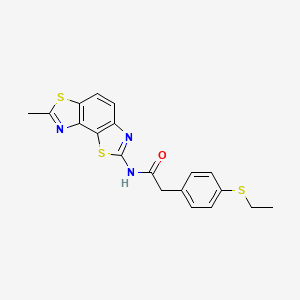 molecular formula C19H17N3OS3 B3019097 2-(4-(ethylthio)phenyl)-N-(7-methylbenzo[1,2-d:3,4-d']bis(thiazole)-2-yl)acetamide CAS No. 919865-78-4